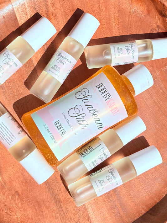 ☀️ Sunbeam Silk Set – Body Oil + Roll-On Perfume